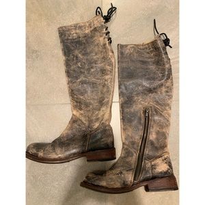 Bed Stü Bench Made distressed boots w lace up 7.5